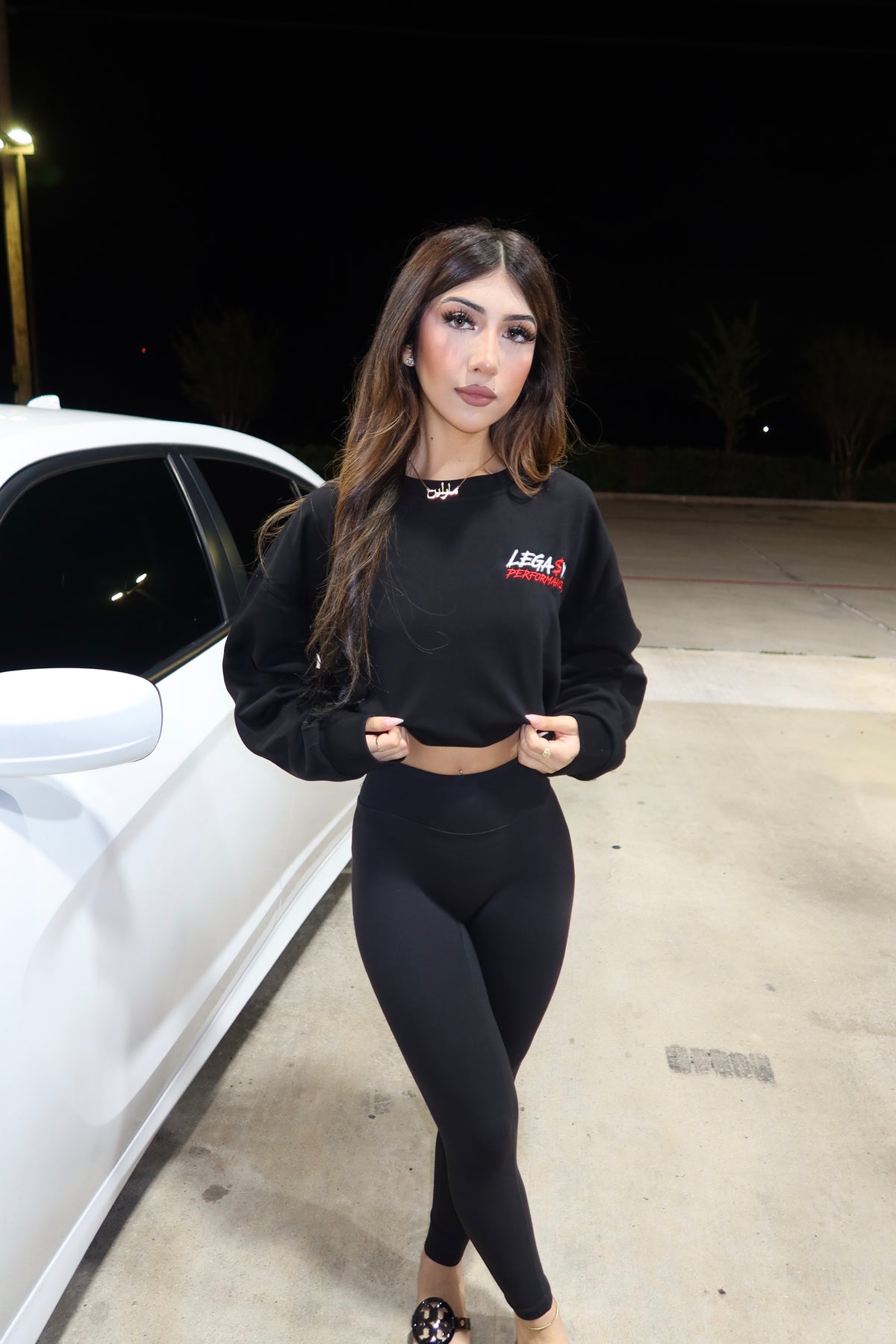 LEGA$Y CROPPED SWEAT SHIRT