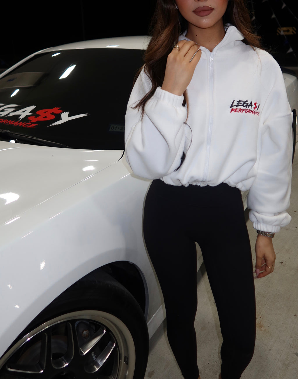 LEGA$Y FLEECE CROPPED JACKET